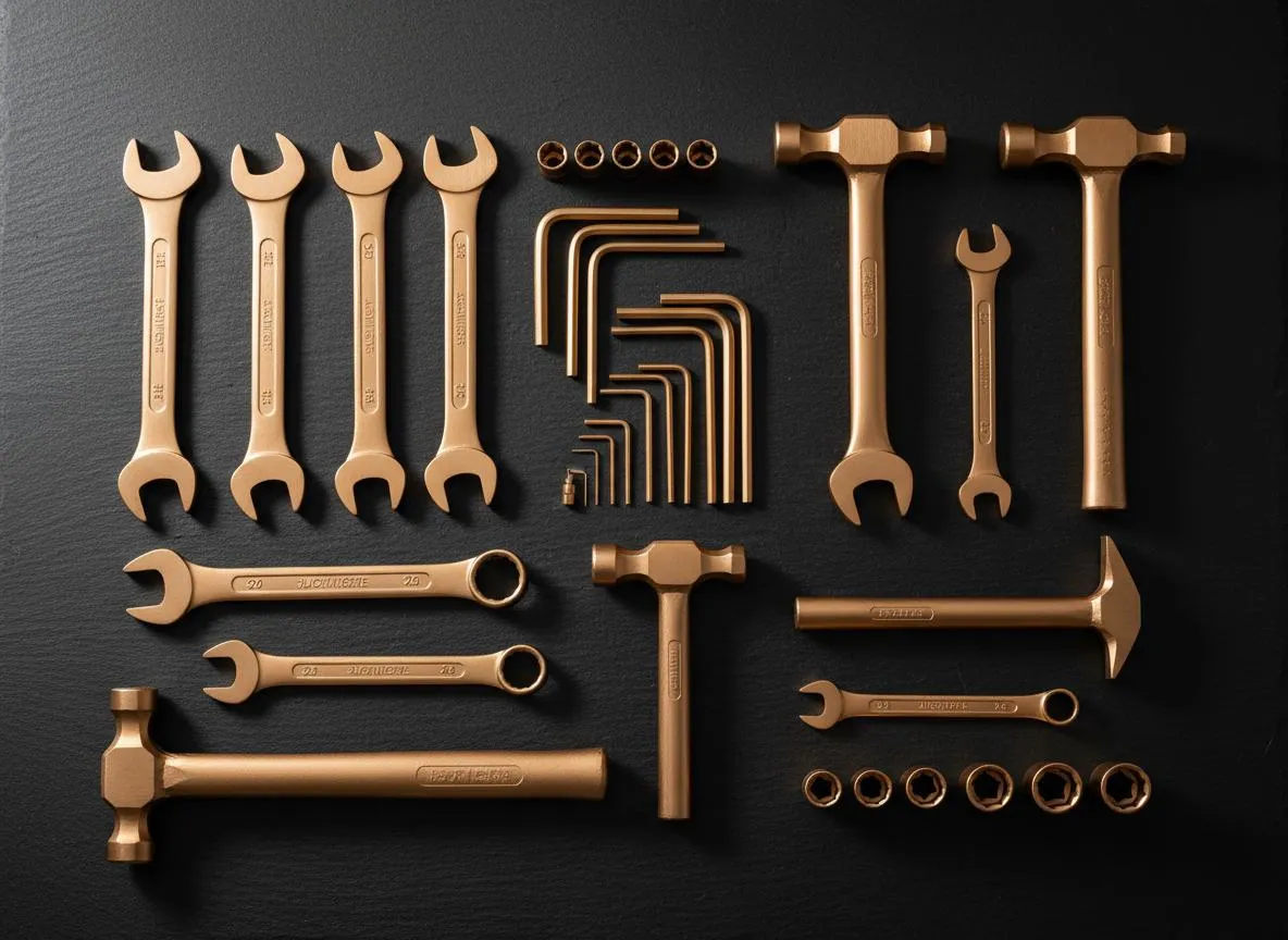 Non-sparking, flame-resistant tools