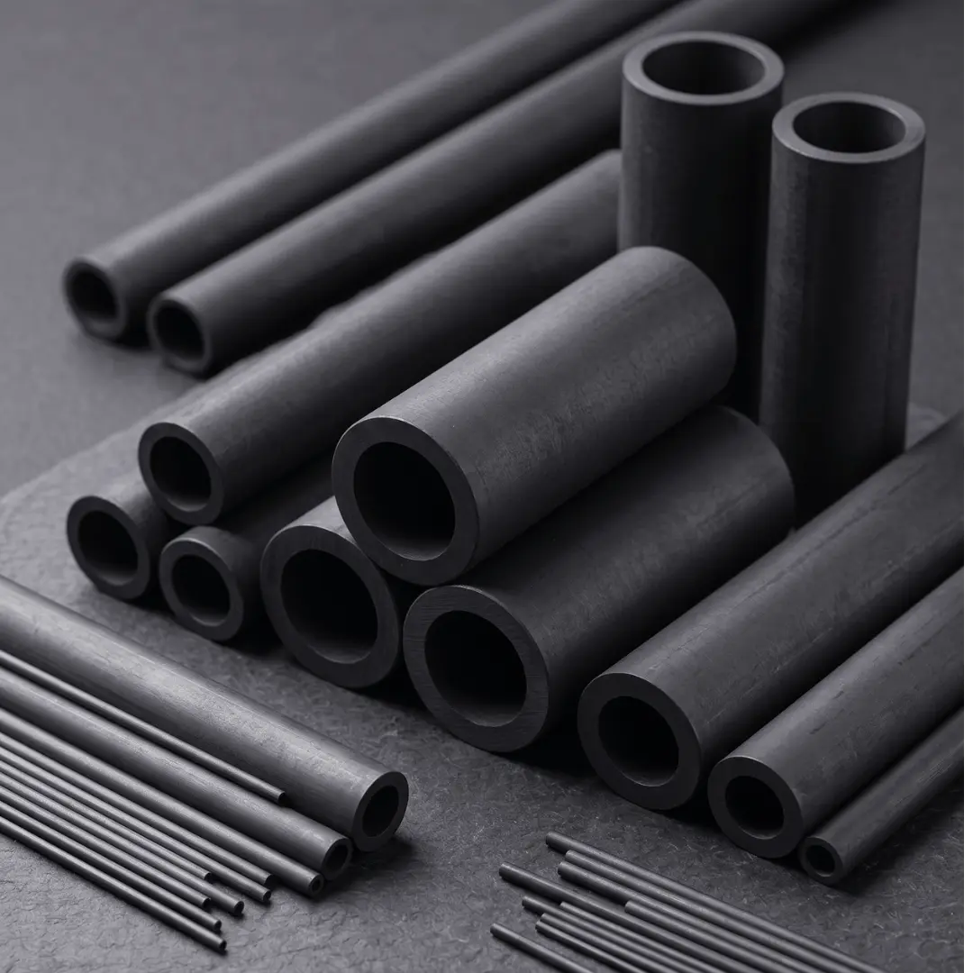 Graphite rods and hollow carbon composite tubes